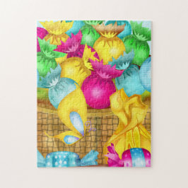 Easter Candy Folk Art GIRLS BASKET STUFFER Puzzle