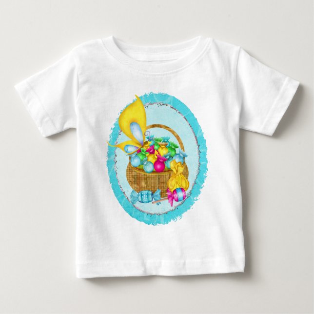 Easter Candy Folk Art MÄDCHEN AUSSERHALB ALLER SHI Baby T-shirt (Vorderseite)