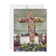 Easter Card Beautiful Cross Covered with Flowers