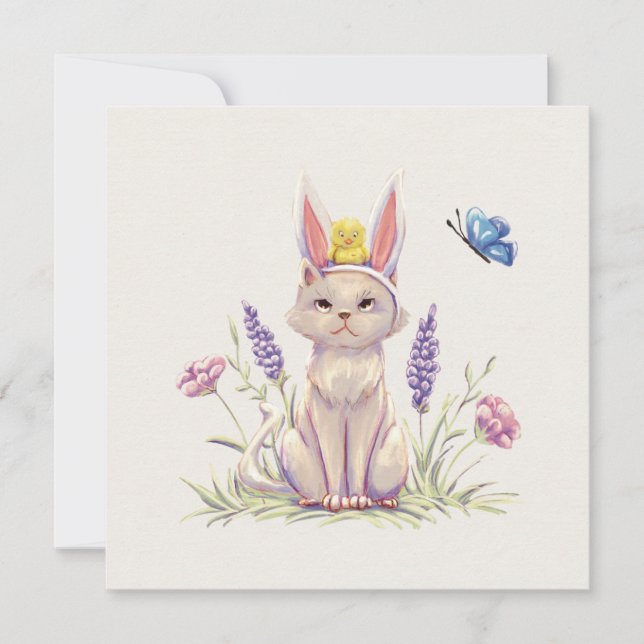 Easter Cat Karte (Vorderseite)