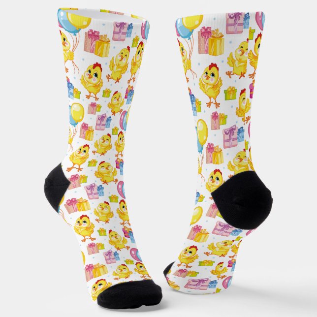 Easter Chick Birthday Party  Socken (Gewinkelt)