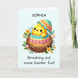 Easter Chick Breaking Out of Muschel im Niedlichen Karte