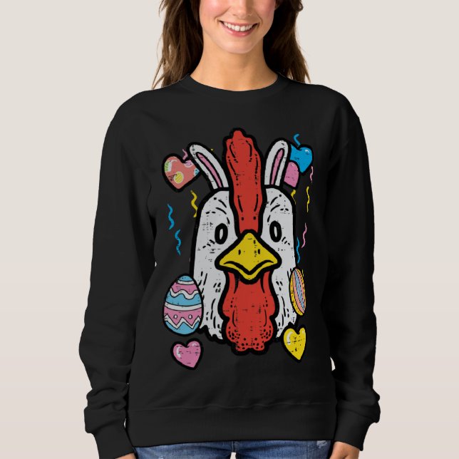 Easter Chicken Face Spring Women Girls Kids Toddle Sweatshirt (Vorderseite)
