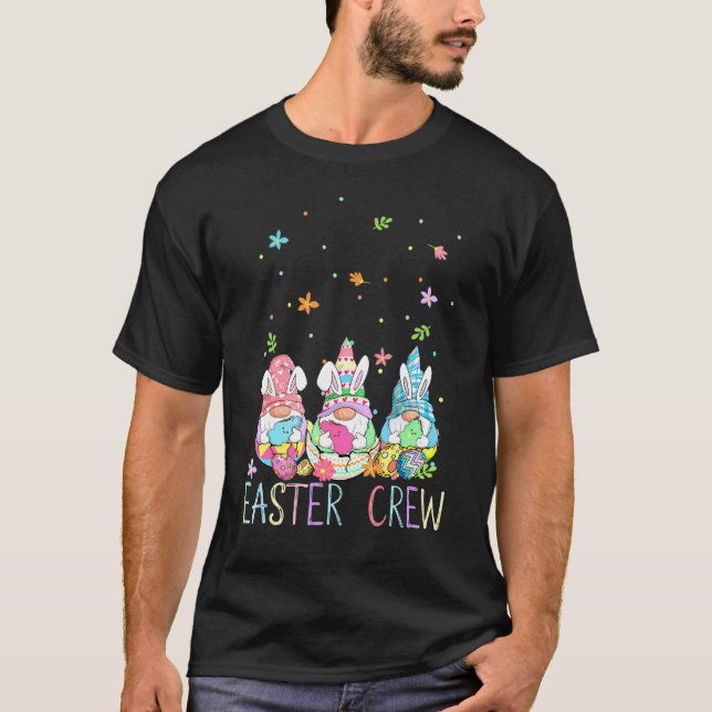 Easter Crew Three Gnomes Bunny Ears Egg Hunting Ch T-Shirt (Vorderseite)
