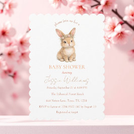 Easter Cute Bunny Rabbit Watercolor Baby Shower Einladung
