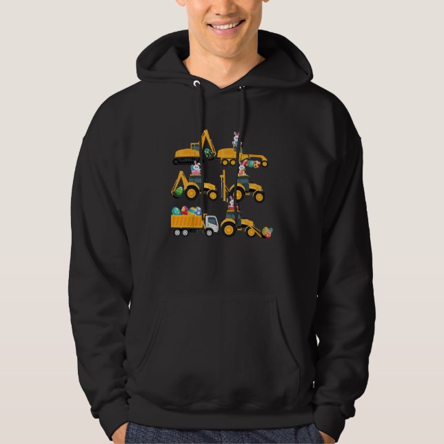 Easter day Bunny Construction Trucks  Boys Kids To Hoodie (Vorderseite)
