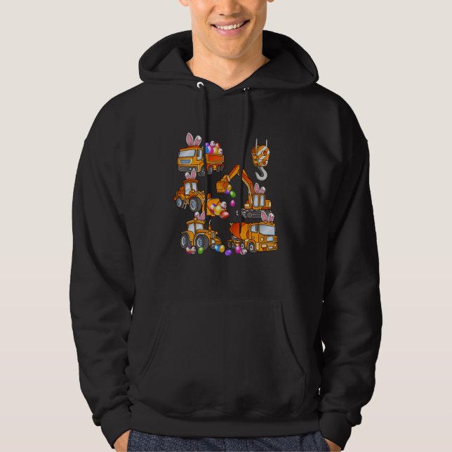 Easter day Bunny Construction Trucks  Boys Kids To Hoodie (Vorderseite)