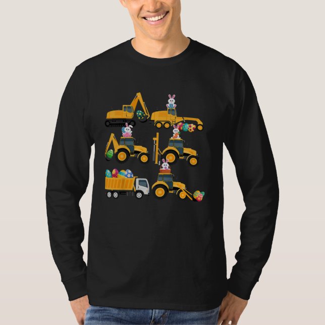 Easter day Bunny Construction Trucks  Boys Kids To T-Shirt (Vorderseite)