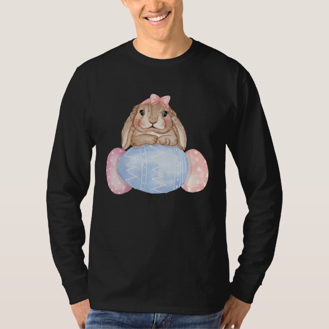 Easter day Cute Easter Bunny Holding Easter Eggs f T-Shirt (Vorderseite)