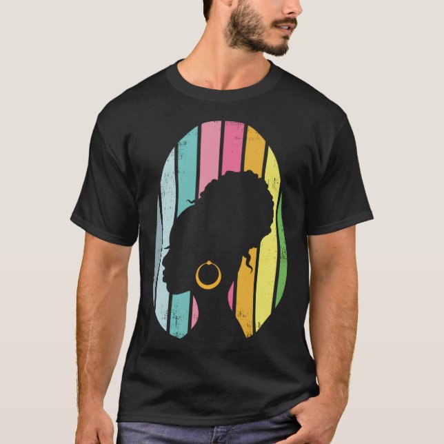 Easter Day Egg Hunting and Afro Bun african americ T-Shirt (Vorderseite)
