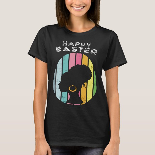 Easter Day Egg Hunting and Afro Bun african americ T-Shirt (Vorderseite)