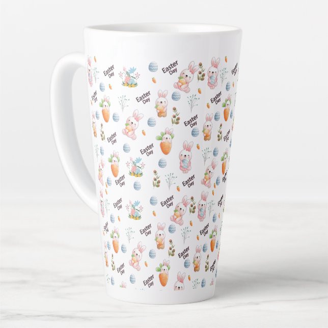 Easter Day Rabbits Pattern Milchtasse (Linke Ecke)