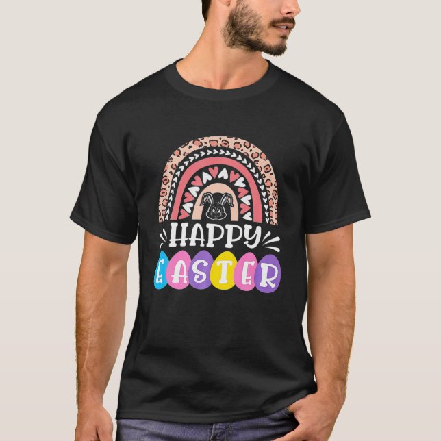 Easter Day Rainbow Easter Bunny Happy Easter Day T-Shirt (Vorderseite)