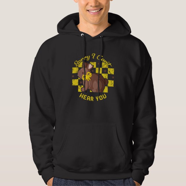 Easter Day Sorry I Can t Hear You Chocolate Bunny  Hoodie (Vorderseite)