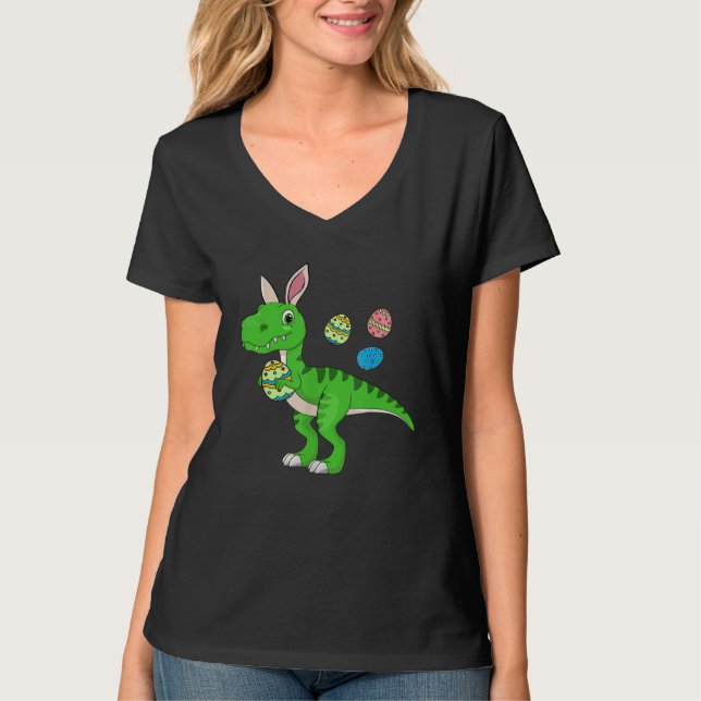 Easter Dinosaur Boys Kids Bunny Easter Basket Stuf T-Shirt (Vorderseite)