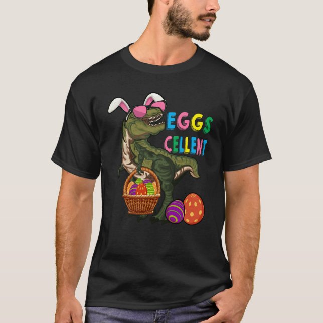 Easter Dinosaur Bunny rex Boys Girls Kids Eggs Cel T-Shirt (Vorderseite)