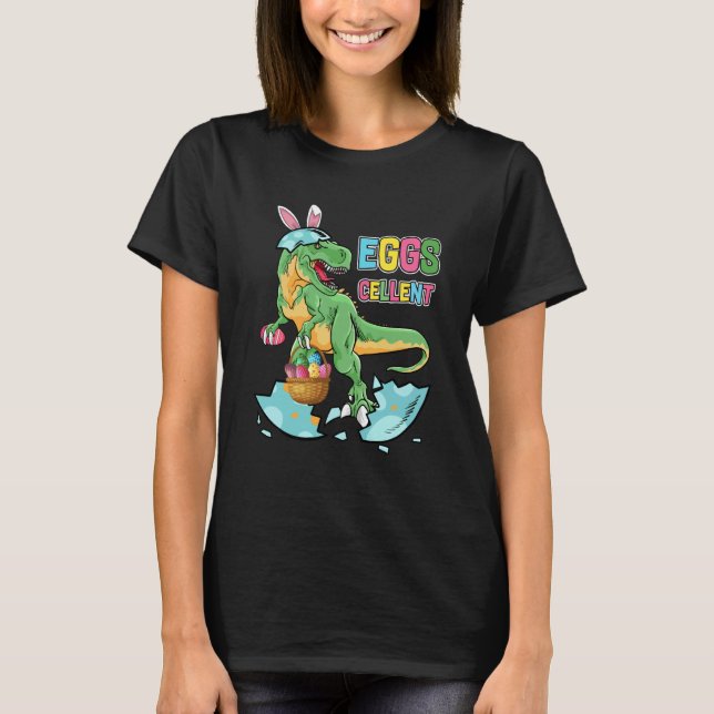 Easter Dinosaur Bunny rex Boys Girls Kids Eggs Cel T-Shirt (Vorderseite)