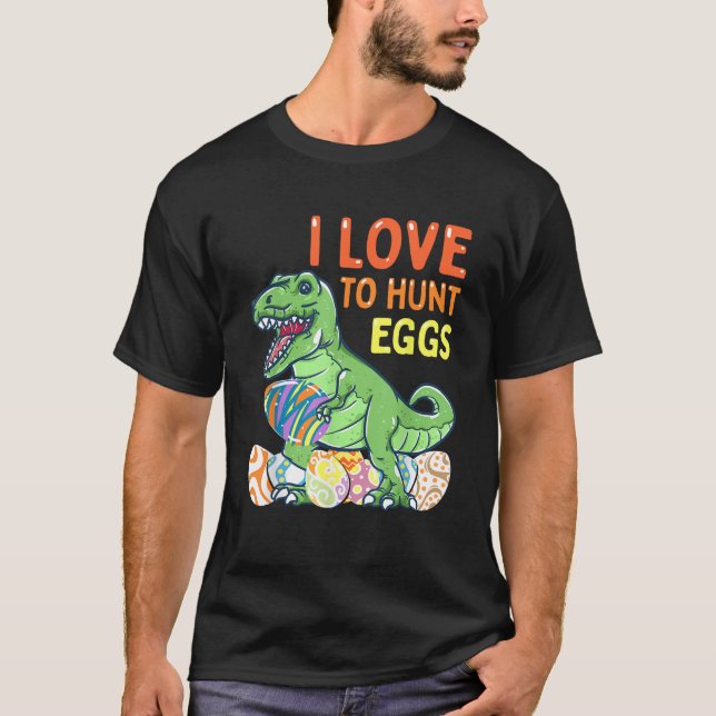 Easter Dinosaur T Rex Kids Boys Girls Egg Hunts  T-Shirt (Vorderseite)