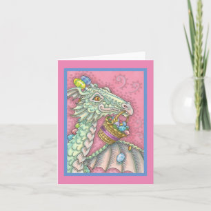 EASTER DRAGON EGG DROP GREETING NOTE CARD Blank Feiertagskarte