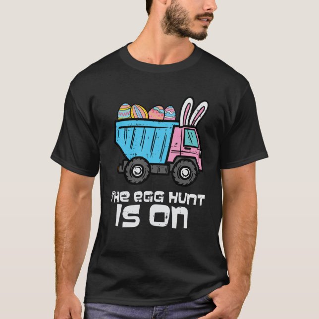 Easter Dump Truck Egg Hunt On Construction Toddler T-Shirt (Vorderseite)
