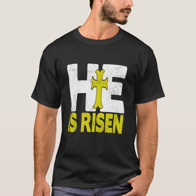 Easter Easter Jesus He is Risen Easter Women Men T-Shirt (Vorderseite)