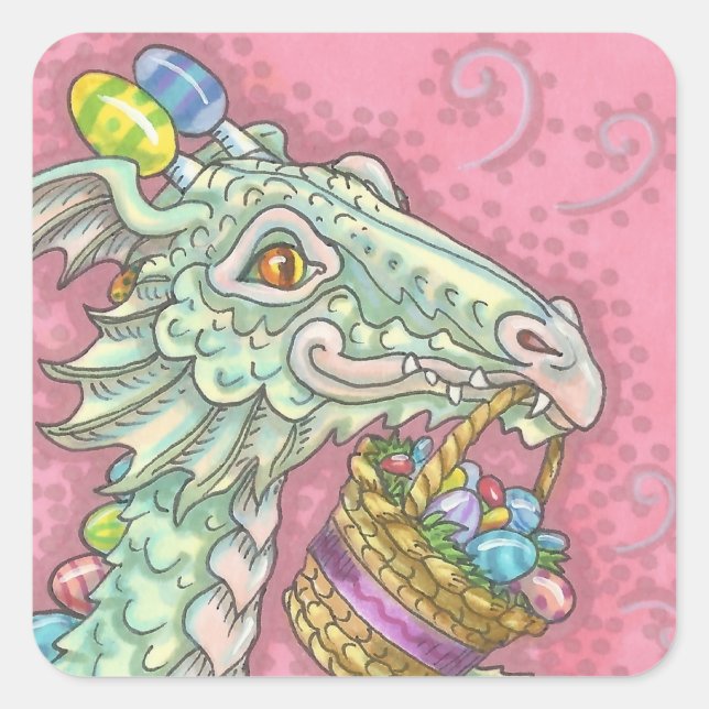 EASTER EGG DRAGON FANTASY STICKERS Sheet Square (Vorderseite)