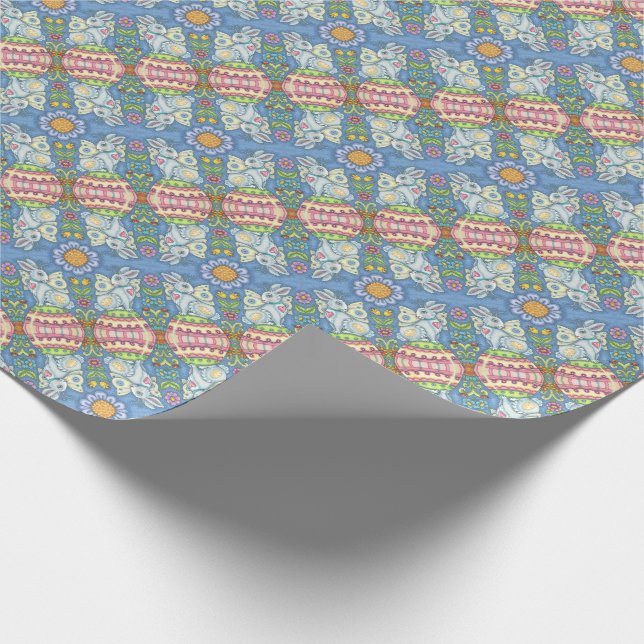EASTER EGG FAIRY RABBIT WRAPPING PAPER Mirror Geschenkpapier (Ecke)