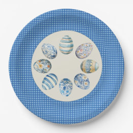 Easter Egg Gingham Pappteller