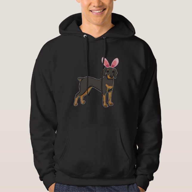 Easter Egg Hunt Bunny Ear Doberman Easter Day 2023 Hoodie (Vorderseite)