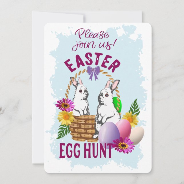 Easter Egg hunt  invitation Feiertagskarte (Vorderseite)
