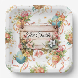 Easter Egg Hunt Party with Family Name Pappteller