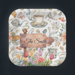 Easter Egg Hunt Party with Family Name Pappteller<br><div class="desc">Make your Easter celebration extra special with these personalized paper plates featuring beautifully decorated watercolor Easter eggs. Designed with a soft pastel palette and elegant spring style, these plates can be customized with your family name, creating a warm and memorable touch for your gathering. Perfect for Easter egg hunts, brunch...</div>