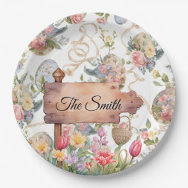 Easter Egg Hunt Party with Family Name Pappteller