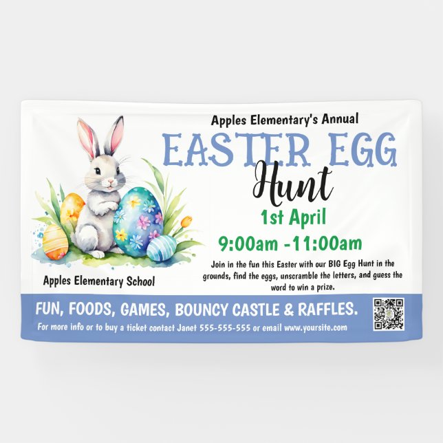 EASTER EGG HUNT PTO PTA Kirche Banner (Horizontal)