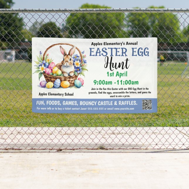EASTER EGG HUNT PTO PTA Kirche Banner (Insitu)