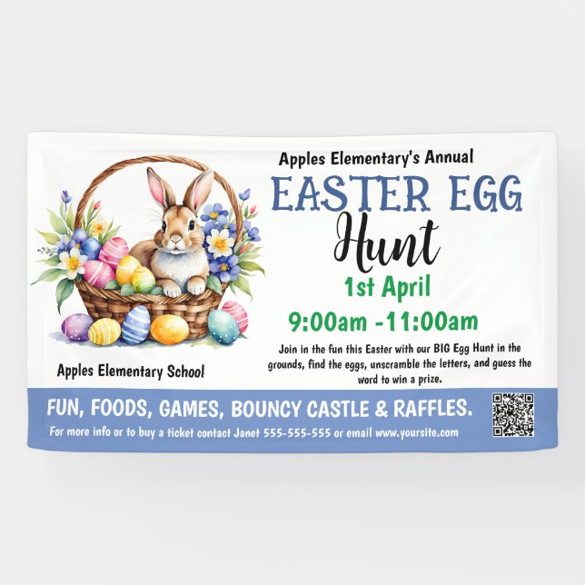 EASTER EGG HUNT PTO PTA Kirche Banner (Horizontal)