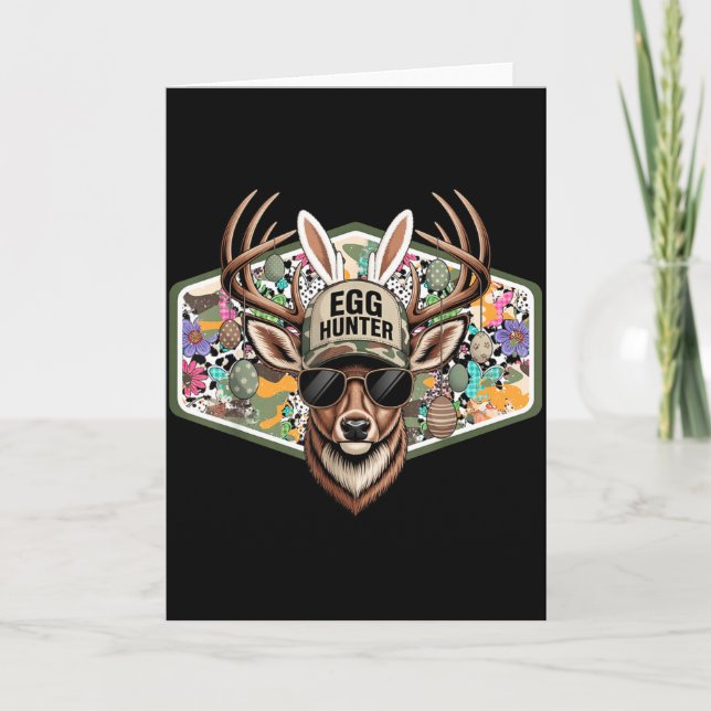 Easter Egg Hunter Camo Funny Easter Deer Buck Hunt Karte (Vorderseite)