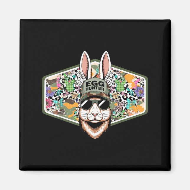Easter Egg Hunter Camo Funny Easter Deer Buck Hunt Magnet (Vorne)