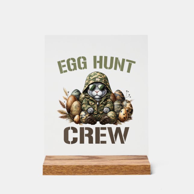 Easter Egg Hunter Crew Camo Hunting Easter Day T-S Acrylschild (Vorderseite)