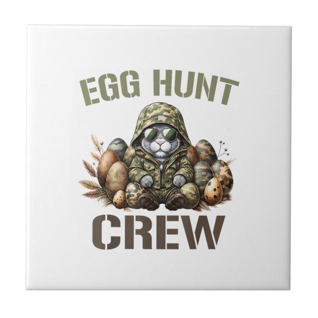 Easter Egg Hunter Crew Camo Hunting Easter Day T-S Fliese (Vorderseite)