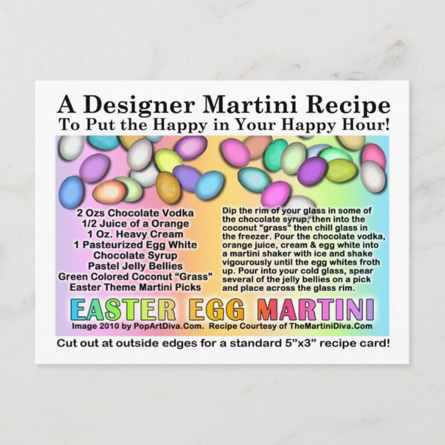 Easter Egg Martini Rezept Karte Postkarte (Vorderseite)
