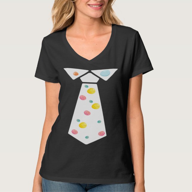 Easter Egg Neck Tie Cool Easter Celebration Costum T-Shirt (Vorderseite)
