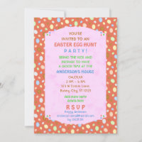 Easter Egg Party Elegantes Retro Coral Rosa
