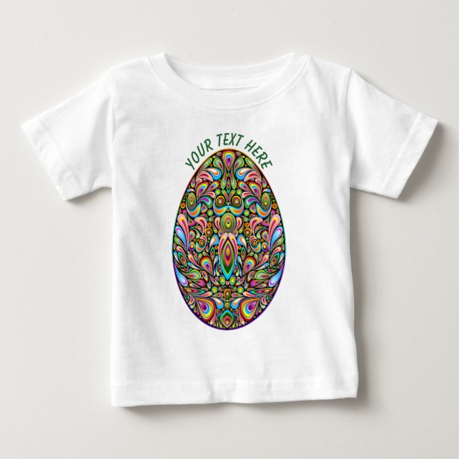 Easter Egg Psychedelic Design Kids Organic T-Shirt (Vorderseite)
