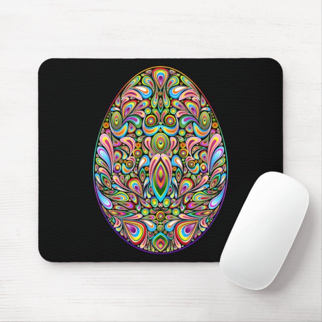 Easter Egg Psychedelic Design Kids Organic T-Shirt Mousepad (Mit Mouse)