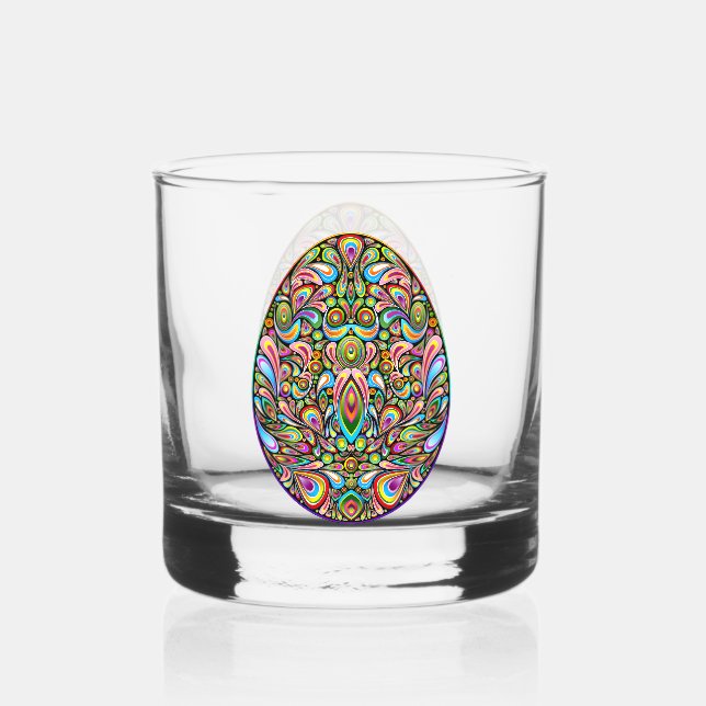 Easter Egg Psychedelic Design Kids Organic T-Shirt Whiskyglas (Vorderseite)