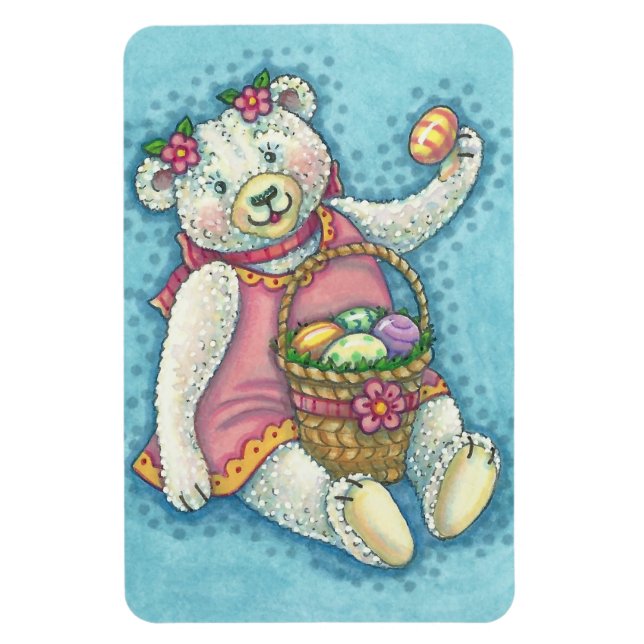 EASTER EGG TEDDDDY BEAR MAGNET Grosses Rechteck (Vertikal)