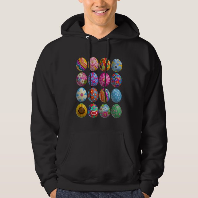 Easter Eggs spring flowers colorful fun Hoodie (Vorderseite)