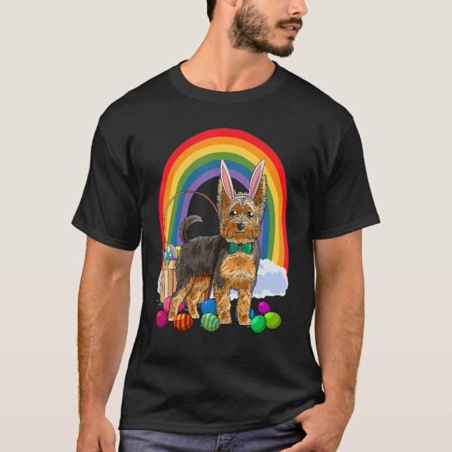 Easter Eggs Yorkshire Terrier Bunny Yorkie Dog T-Shirt (Vorderseite)