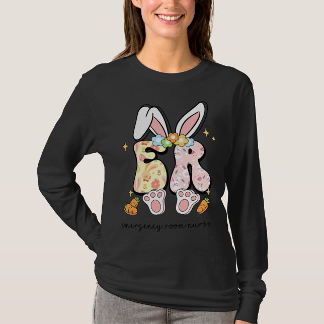 Easter ER Nurse Bunny Emergency Room Nurse Happy E T-Shirt (Vorderseite)
